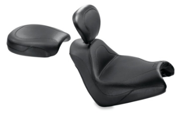Picture of Mustang 05-08 Honda VTX1800F Sport Touring Solo Seat w-Driver Backrest - Black