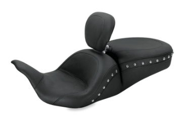 Picture of Mustang 08-21 Harley Electra Glide, Rd Glide, Rd King, Glide Lowdown 1PC Seat w-DBR Studs - Black