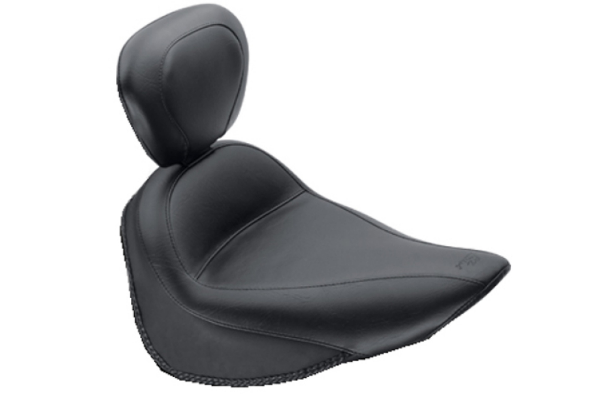 Picture of Mustang 84-06 Harley Standard Rear Tire Standard Touring Solo Seat w-Driver Backrest - Black