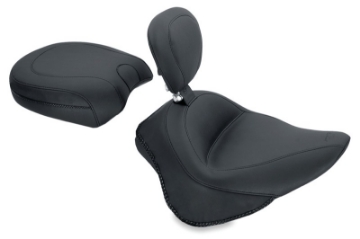 Picture of Mustang 11-13 Harley Blackline,12-17 Slim-Slim S Wide Touring Solo Seat w-Driver Backrest - Black