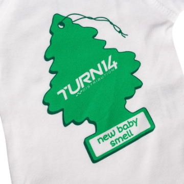 Picture of Turn 14 Distribution Baby Air Freshener Onesie - White