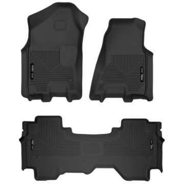 Picture of Husky Liners 19-24 Dodge Ram 1500 X-Act Front + 2nd Seat Floor Liner Set - Black