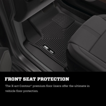 Picture of Husky Liners 17-24 Nissan Titan Crew Cab-16-24 Titan XD Crew Cab X-Act Front Floor Liner Set Black