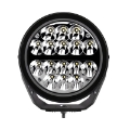 Picture of Go Rhino Xplor Blackout Series Round LED Driving Light w-DRL Surface-Threaded Stud Mnt 7in- - Blk