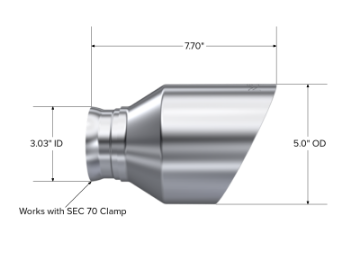 Picture of MBRP 15-23 Dodge Charger 5-7L-6-2L-6-4L T304 3in ID - 5in OD Out - 8in Length Angle Cut SS Tip