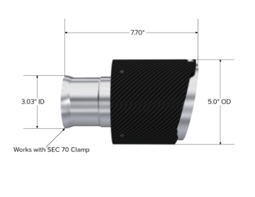 Picture of MBRP 15-23 Dodge Charger 5-7L-6-2L-6-4L T304 3in ID - 5in OD Out - 8in Length Angle Cut Carbon Tip