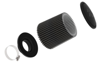 Picture of K&N Universal Round Clamp-On Air Filter 3in ID 9in Height 6in Base OD 5-25 Top OD
