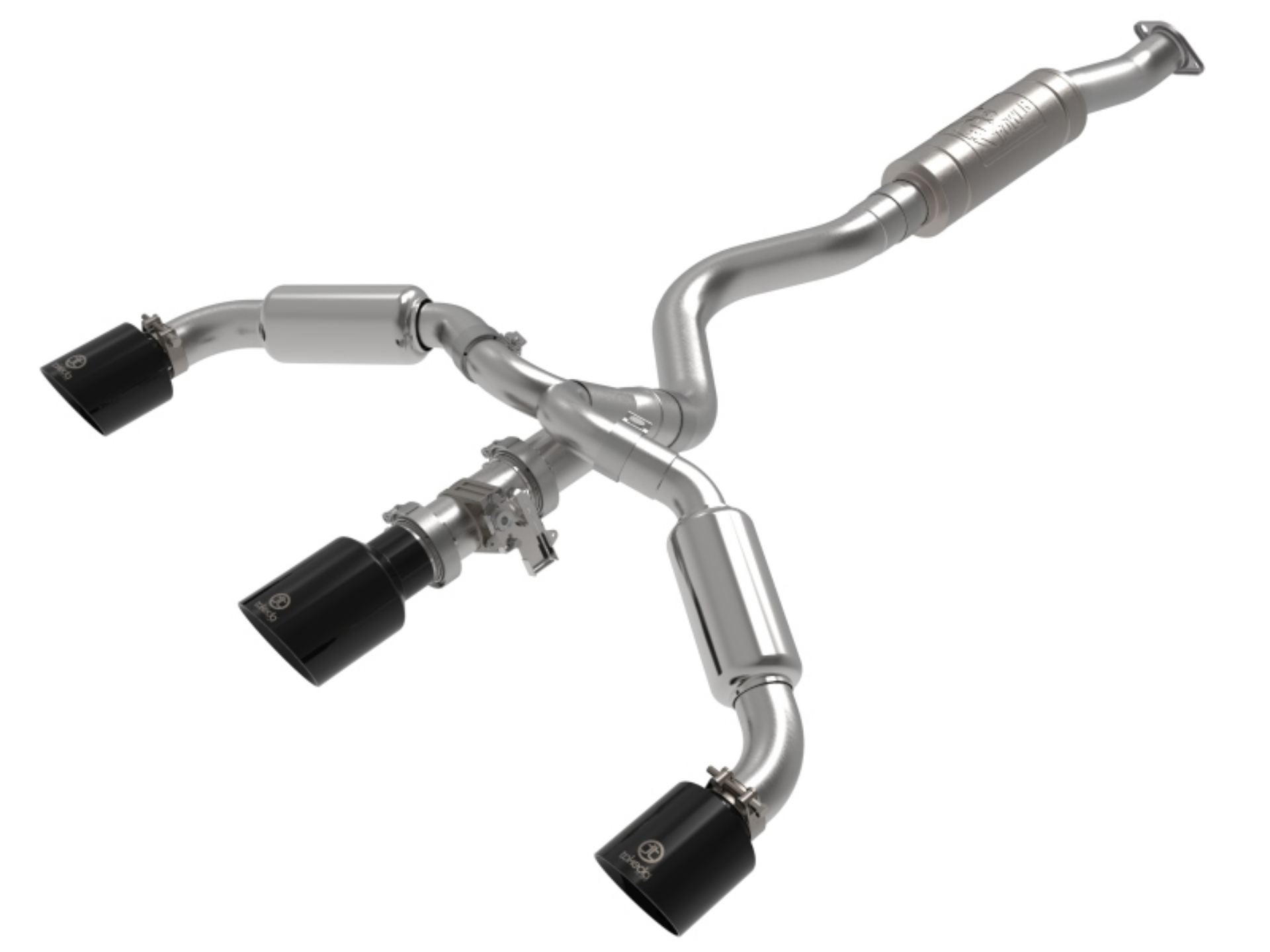 Picture of aFe 23-24 Toyota GR Corolla L3 1-6L t Gemini XV 3in to 2-1-2in Cat Back Exhaust w- Black Tips