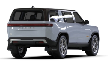 Picture of Rally Armor 22-26 Rivian R1S Black UR Mud Flap w-Light Blue Logo