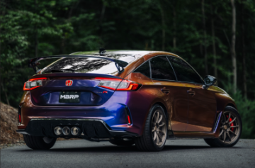 Picture of MBRP 23-24 Honda Civic Type R 2-0L T304 SS 3in Cat-Back Exhaust Triple Center Outlet w- Carbon Tips