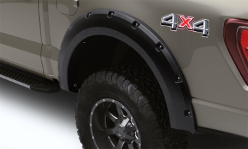 Picture of Lund 21-22 Ford F-150 Excl- Lightning RX-Rivet Style Textured Fender Flares - Black 2 Pc- Rear