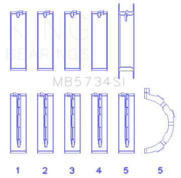 Picture of King Engine Bearings Ford 302 Cid Coyote Size +0-5mm Main Bearing Set