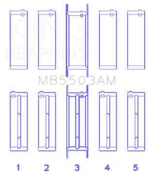 Picture of King Engine Bearings Ford V8 351ci 5-8L 16v Crankshaft Main Bearing Set Set of 5
