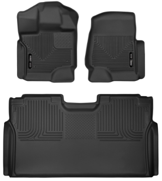 Picture of Husky Liners 15-23 Ford F-150 SuperCrew Cab X-Act Contour Front & 2nd Row Seat Floor Liners - Black