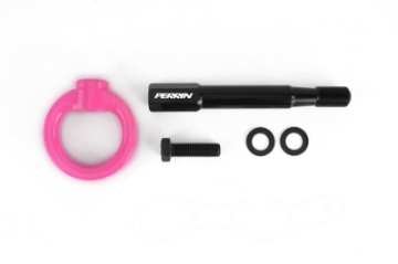 Picture of PERRIN 22-25 Subaru WRX - 18-23 Crosstrek Tow Hook Kit Rear - Hyper Pink