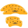Picture of MGP 4 Caliper Covers Engraved Front & Rear Oval Logo-Ford Yellow Finish Black Char 21-22 Ford Edge