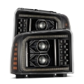 Picture of AlphaRex 05-07 Ford F250-550 PRO-Series Projector Headlights Alpha-Black