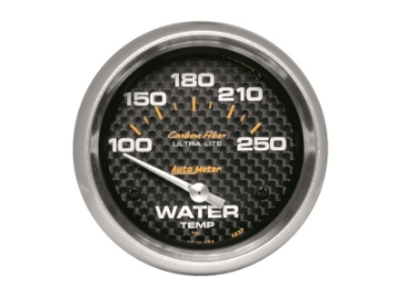 Picture of AutoMeter Gauge Water Temp 2-5-8in 66-7mm 100-250F Electric Carbon Fiber