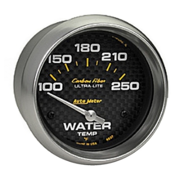 Picture of AutoMeter Gauge Water Temp 2-5-8in 66-7mm 100-250F Electric Carbon Fiber