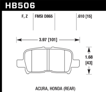 Picture of Hawk Honda Odyssey Performance Ceramic Street Rear Brake Pads