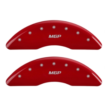 Picture of MGP 4 Caliper Covers Engraved Front and Rear: Red Powder Coat Finish, Silver Characters