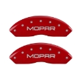 Picture of MGP 4 Caliper Covers Engraved Front and Rear: Red Powder Coat Finish, Silver Characters