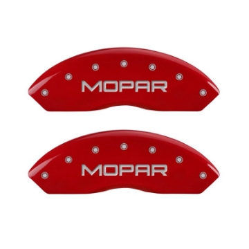 Picture of MGP 4 Caliper Covers Engraved Front and Rear: Red Powder Coat Finish, Silver Characters