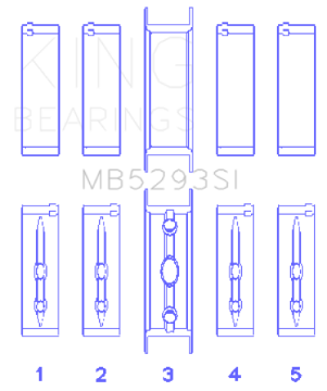 Picture of King GM 294-325-345-364CI 4-8-5-3-5-7-6-0L L20-LS1-LS2-LS4-LS6 Size 001 Main Bearing Set