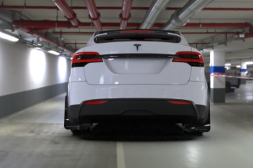 Picture of Rally Armor 22-26 Tesla Model X Black UR Mud Flap w-White Logo