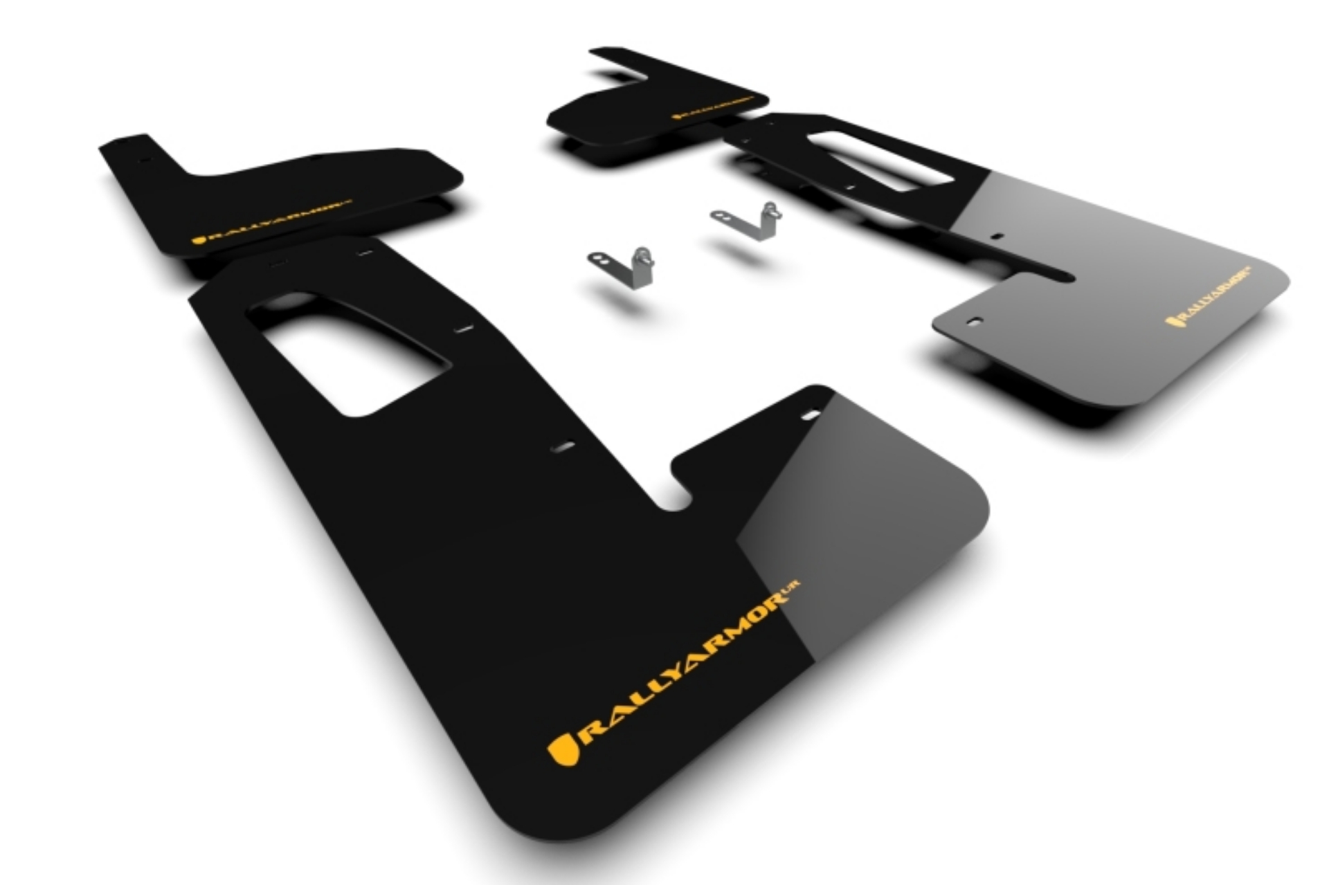Picture of Rally Armor 22-25 Rivian R1T Black UR Mud Flap w-Tangerine Scream Logo