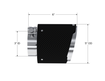 Picture of MBRP Universal Carbon Fiber Tip, 3in- ID--5in- OD-- 6-13in L- Angle Cut Dual Wall