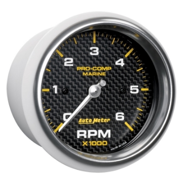 Picture of Autometer Marine Carbon Fiber Ultra-Lite Gauge 3-3-8in Tachometer 6K RPM