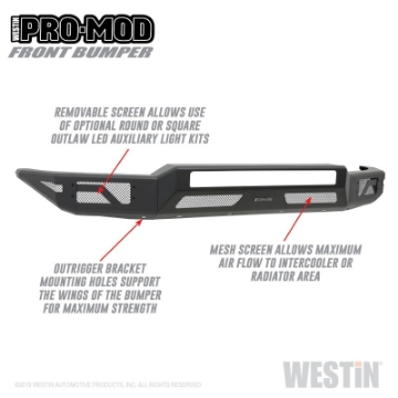 Picture of Westin 14-21 Toyota Tundra Pro-Mod Front Bumper - Tex- Blk