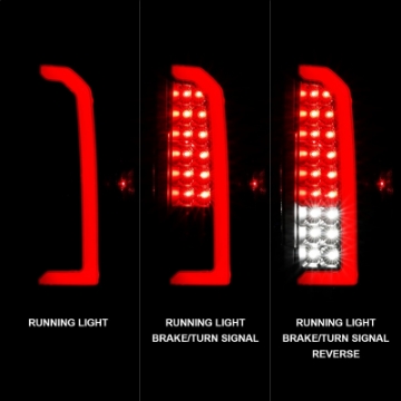 Picture of ANZO 15-21 Chevrolet Colorado Full LED Tail Lights w- Red Lightbar Black Housing Clear Lens