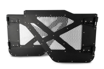 Picture of DV8 18-22 Jeep 4 Door JL-JT Aluminum Half Doors with Perforated Mesh Rear