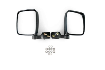 Picture of DV8 18-22 Jeep 4 Door JL-JT Aluminum Half Doors with Perforated Mesh Front