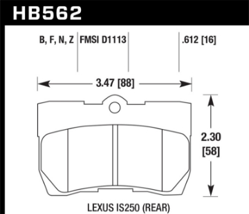 Picture of Hawk Lexus 06-07 GS300- 06-08 IS250 Performance Ceramic Street Rear Brake Pads