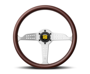 Picture of Momo Grand Prix Steering Wheel 350 mm - Mahogany Wood-Brshd Spokes