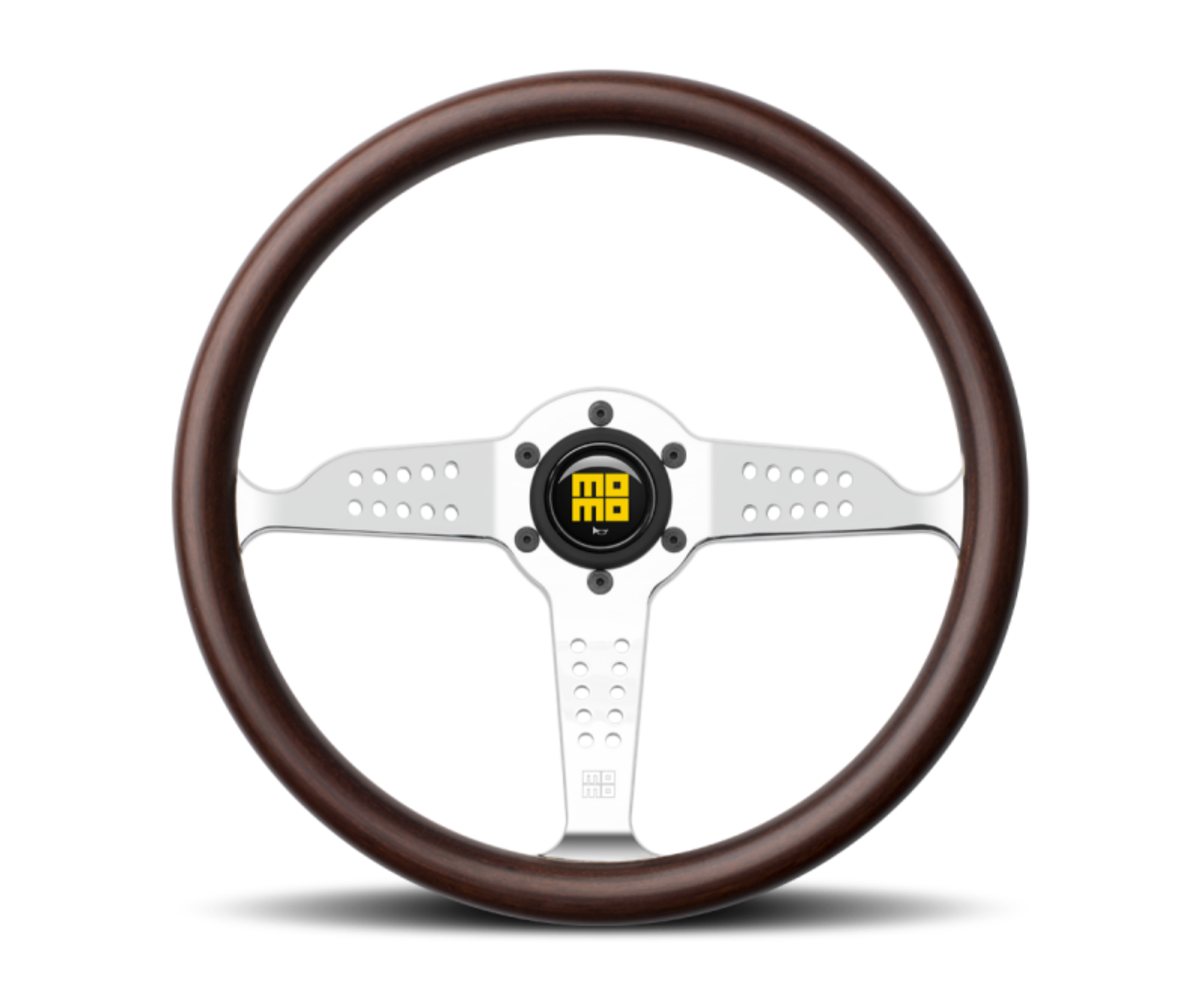Picture of Momo Super Grand Prix Steering Wheel 350 mm - Mahogany Wood-Polished Spokes