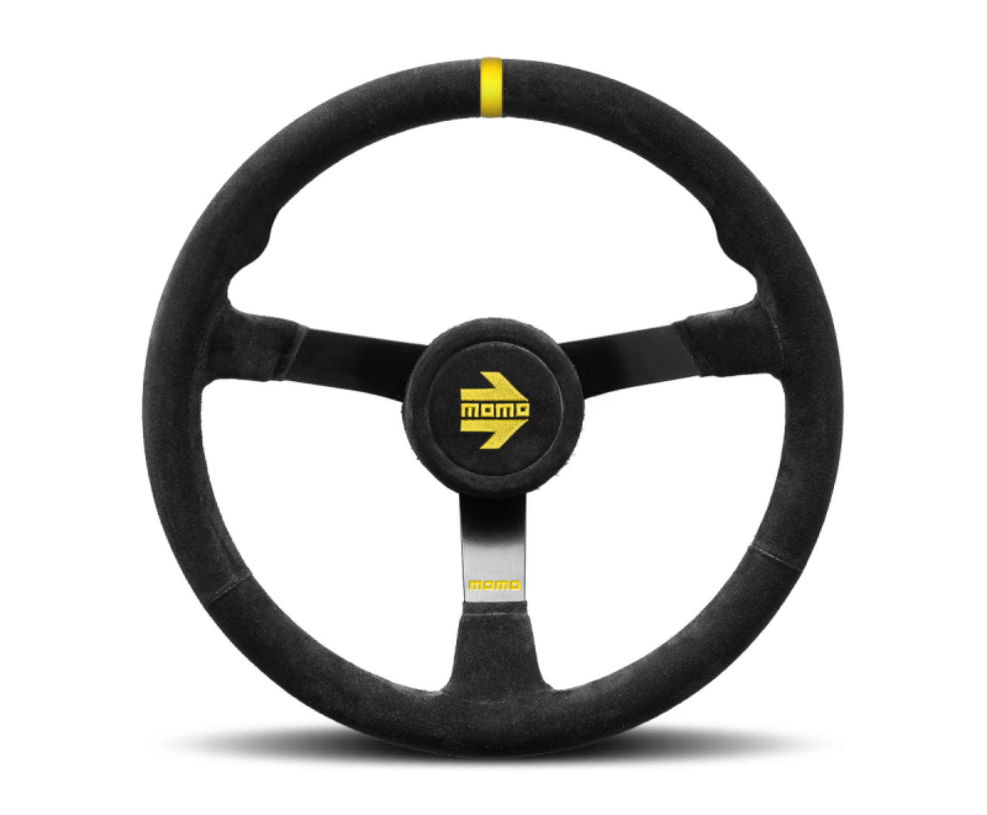 Picture of Momo MODN41 Steering Wheel 410 mm - Black Suede-Black Spokes-1 Stripe