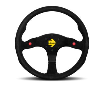 Picture of Momo MOD80 Steering Wheel 350 mm - Black Suede-Black Spokes
