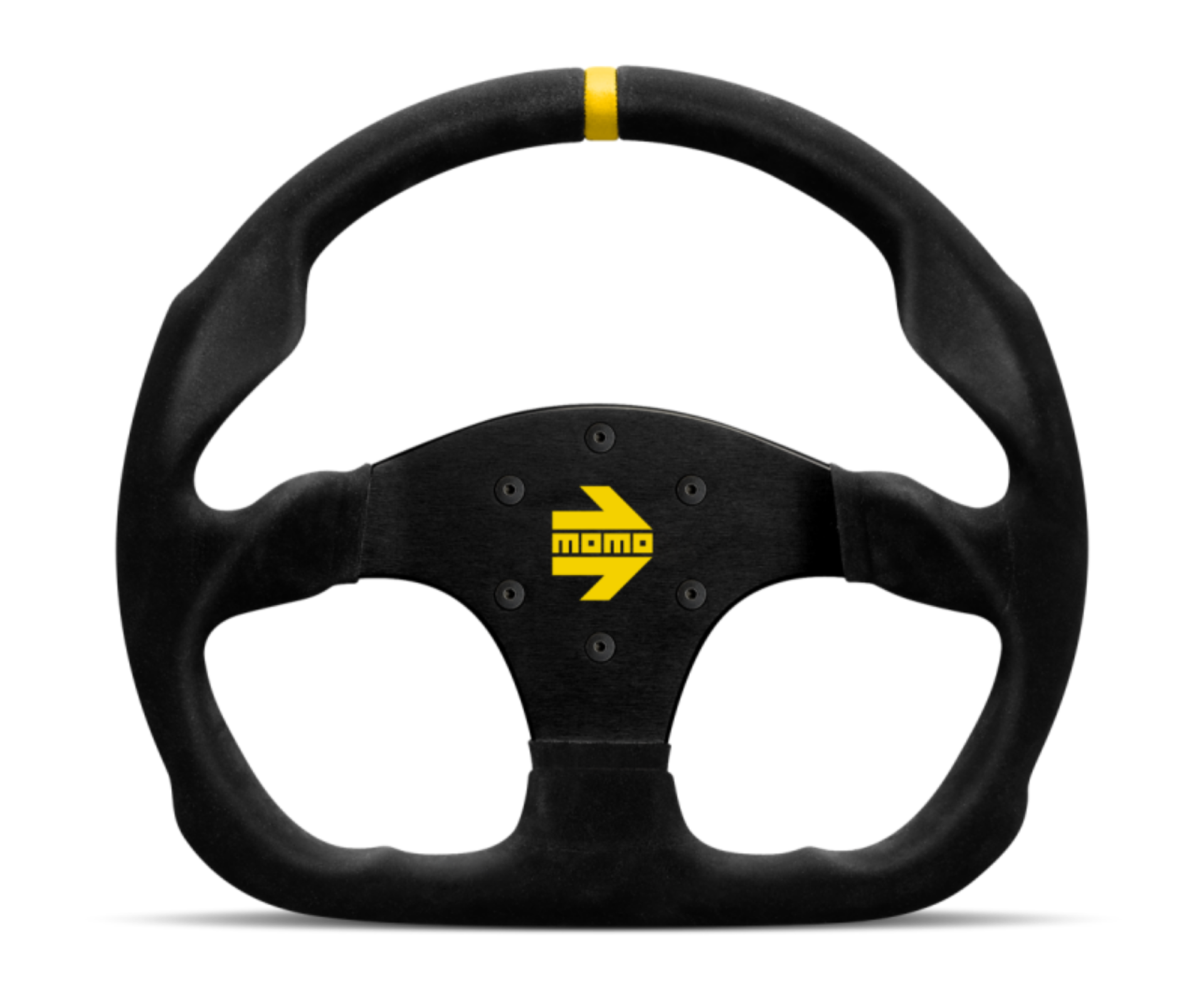 Picture of Momo MOD30 Steering Wheel 320 mm - Black Suede-Black Spokes-1 Stripe
