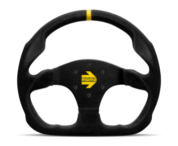 Picture of Momo MOD30 Steering Wheel 320 mm - Black Suede-Black Spokes-1 Stripe