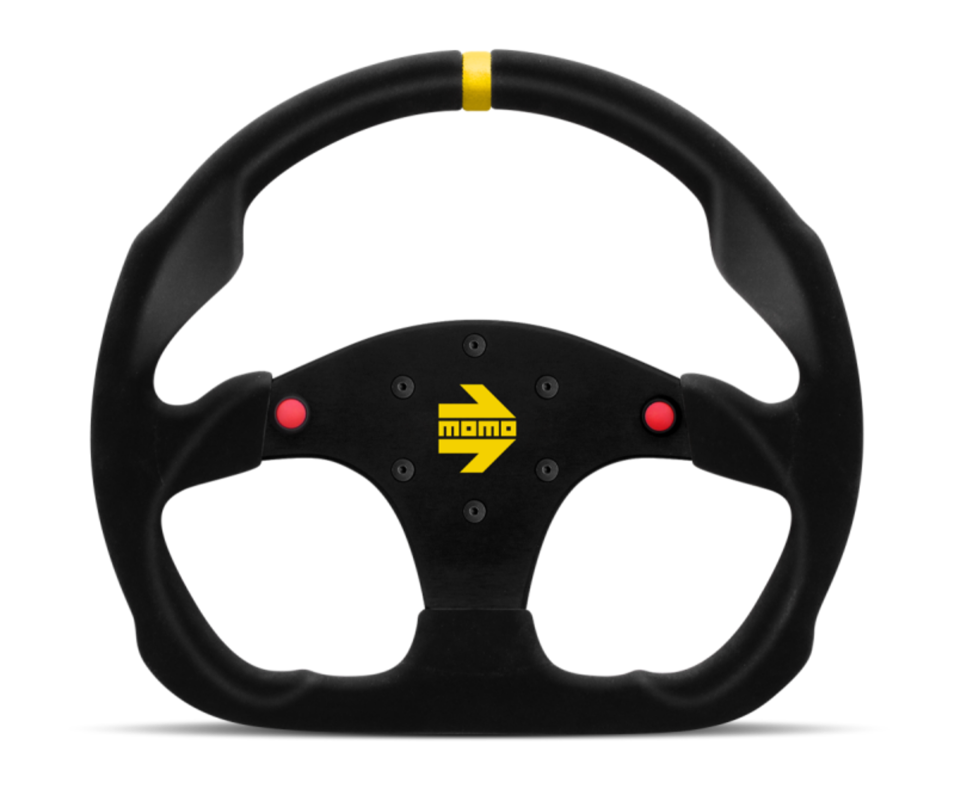 Picture of Momo MOD30 Buttons Steering Wheel 320 mm - Black Suede-Black Spokes-1 Stripe