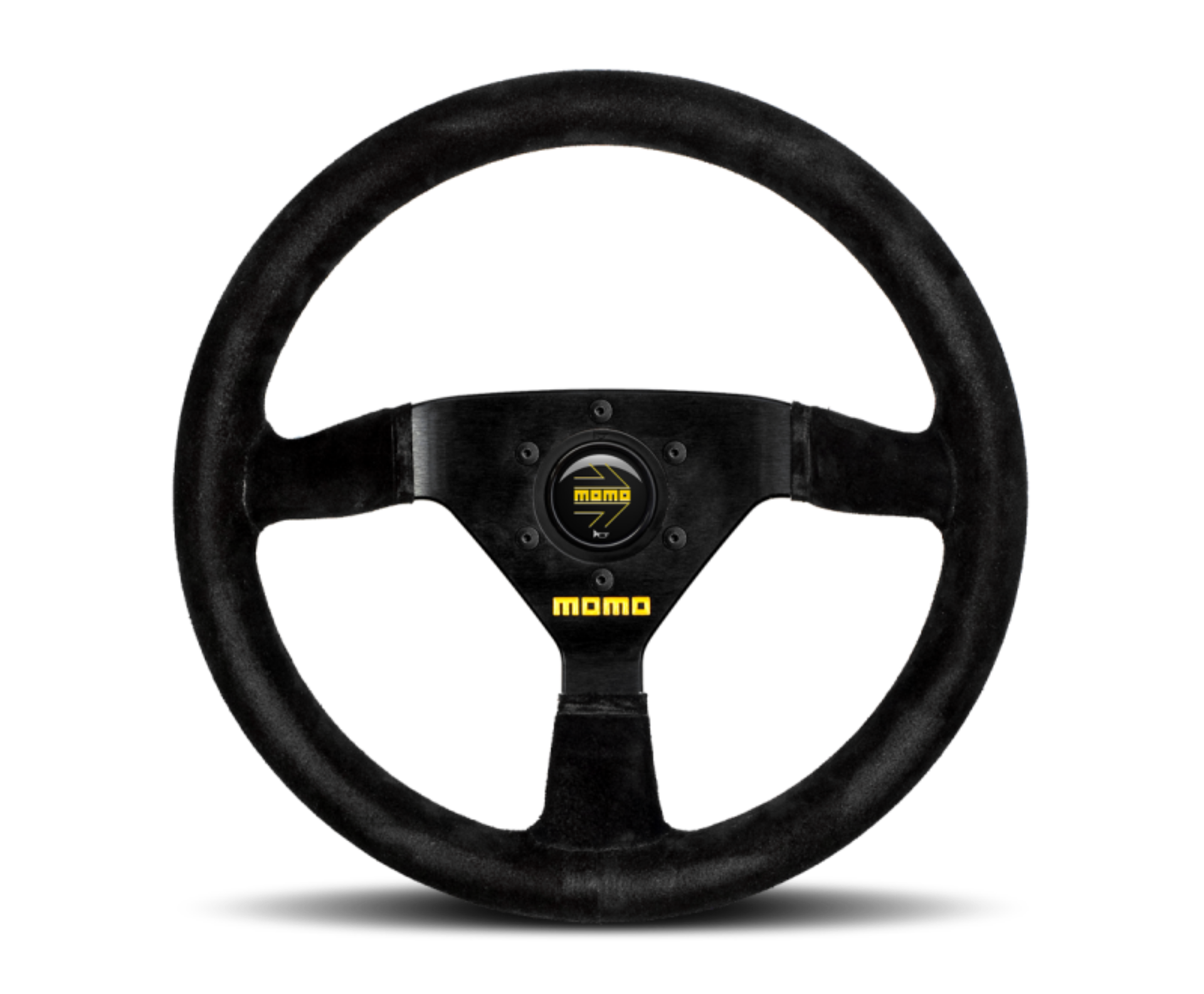Picture of Momo MOD69 Steering Wheel 350 mm - Black Suede-Black Spokes