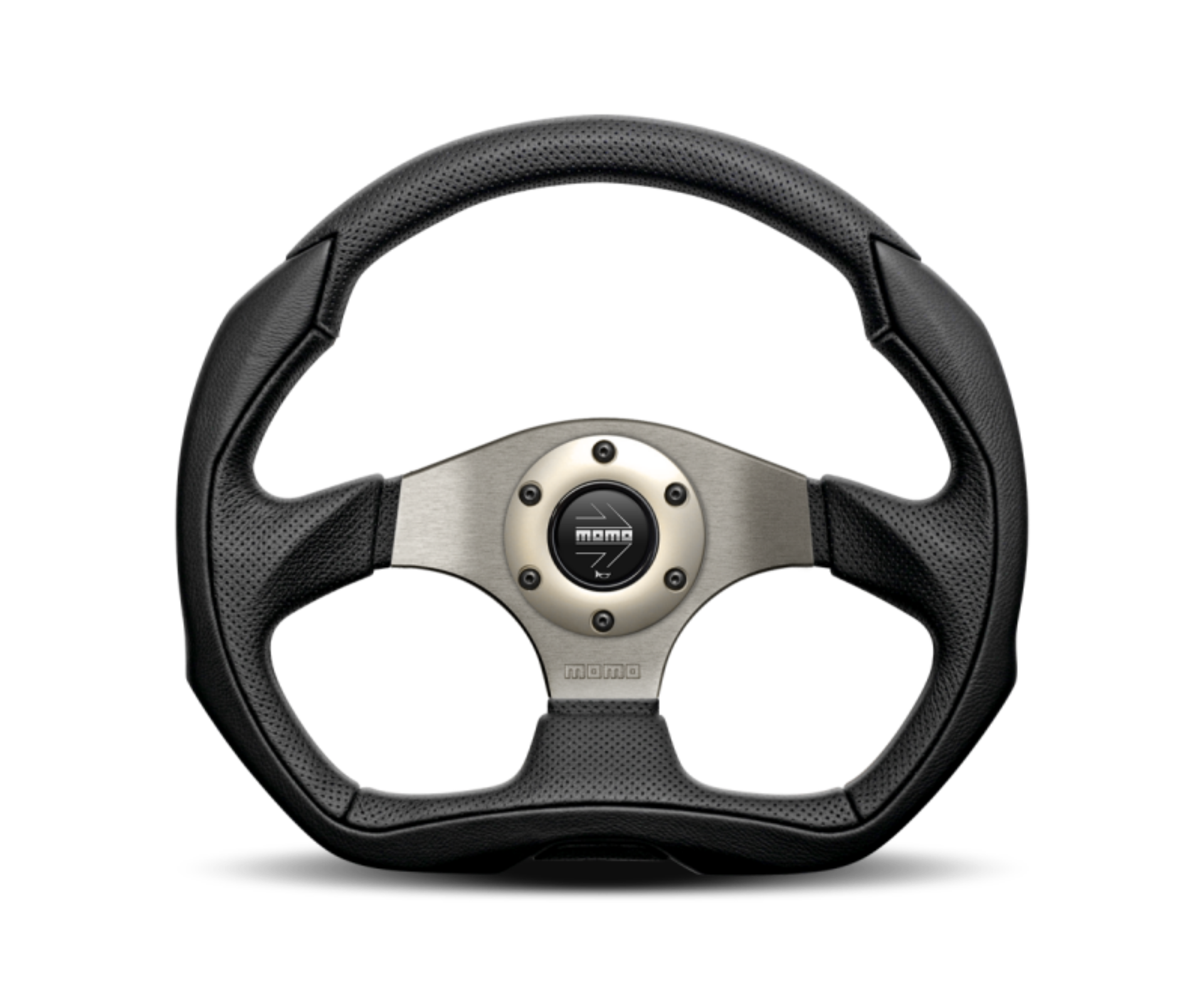 Picture of Momo Eagle Steering Wheel 350 mm - Black Leather-Anthracite Spokes