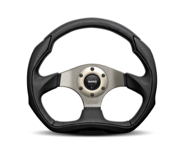 Picture of Momo Eagle Steering Wheel 350 mm - Black Leather-Anth Spokes