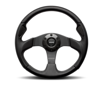 Picture of Momo Jet Steering Wheel 320 mm -  Black AirLeather-Black Spokes