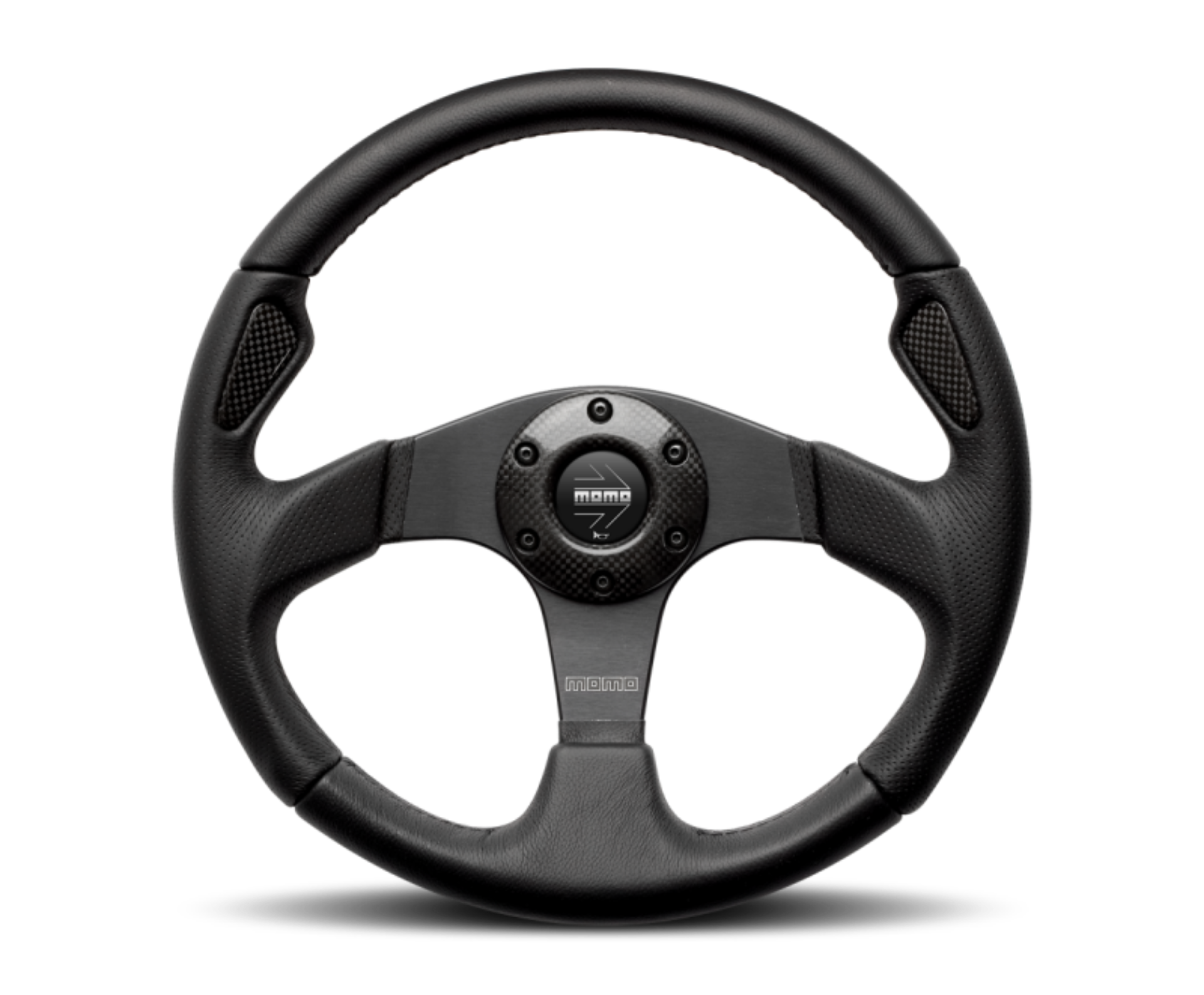 Picture of Momo Jet Steering Wheel 350 mm - Black AirLeather-Black Spokes