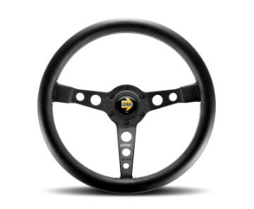 Picture of Momo Prototipo Steering Wheel 350 mm - Black Leather-Wht Stitch-Black Spokes
